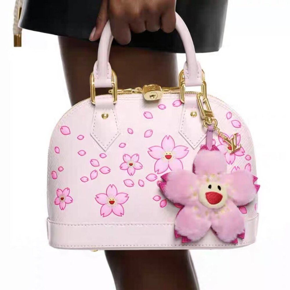Louis Vuitton Pink Fluffy Flower Bag Charm/Keychain - Picture 5 of 5